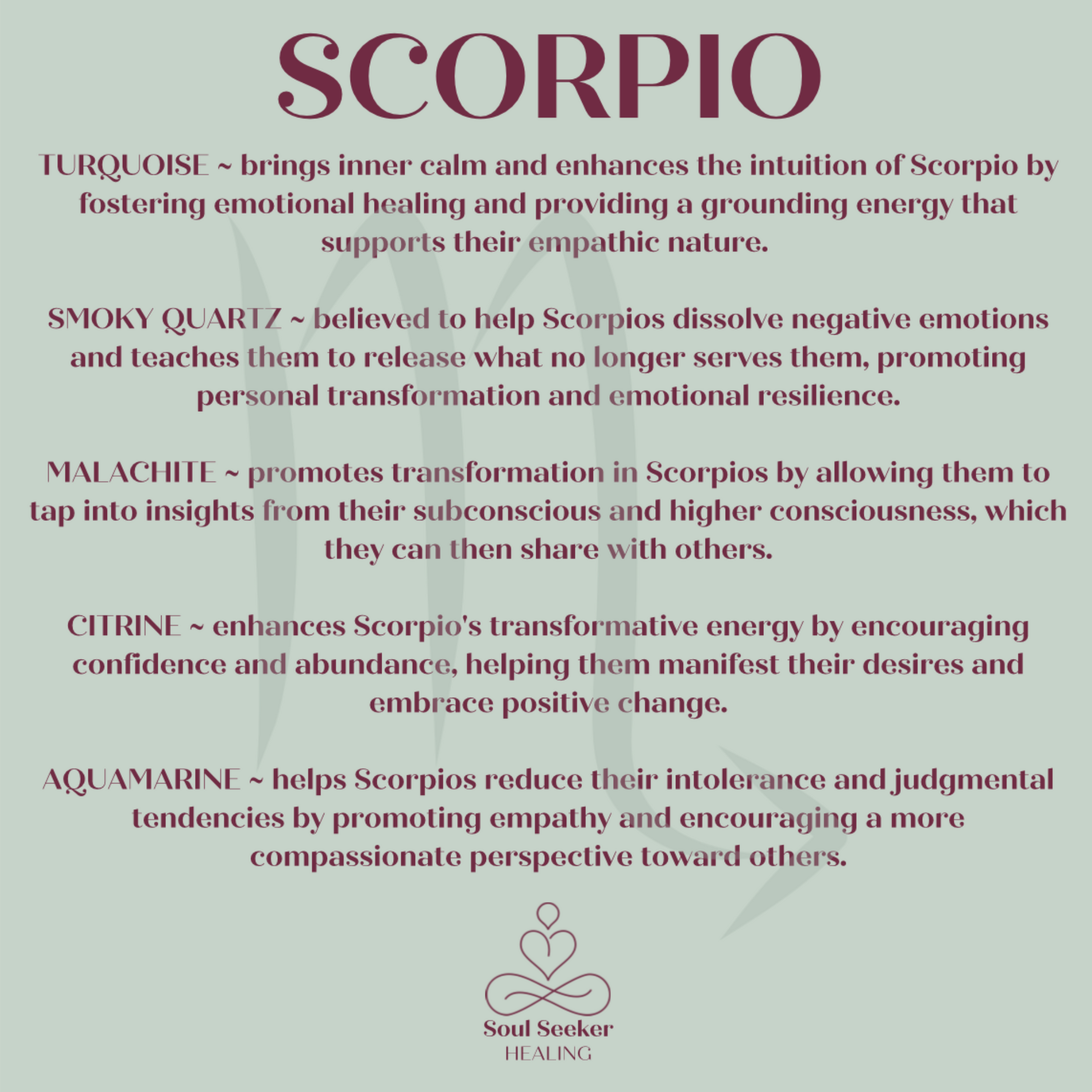 Scorpio crystals
