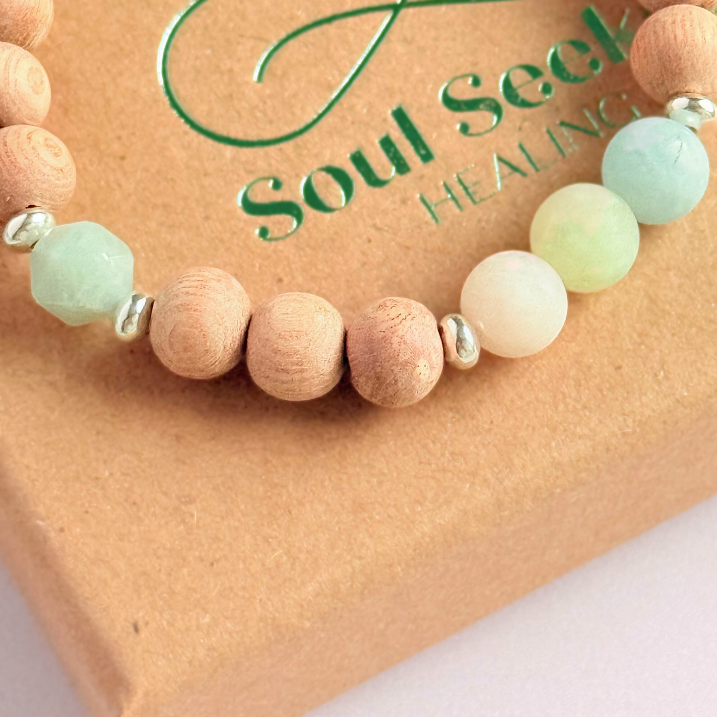 Morganite essential oil aromatherapy diffuser bracelet