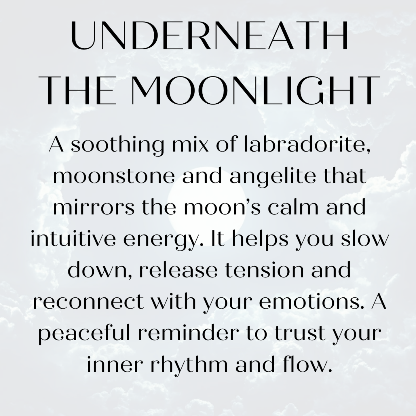 ‘Underneath The Moonlight’ crescent moon charm crystal bracelet