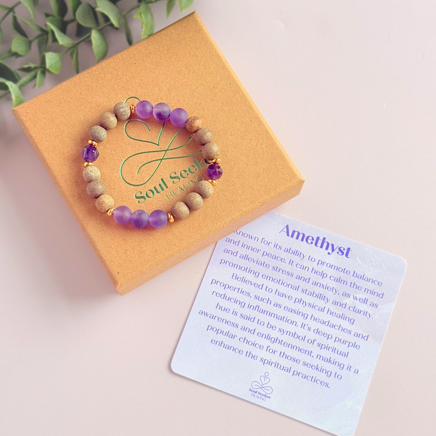 Amethyst essential oil aromatherapy diffuser bracelet