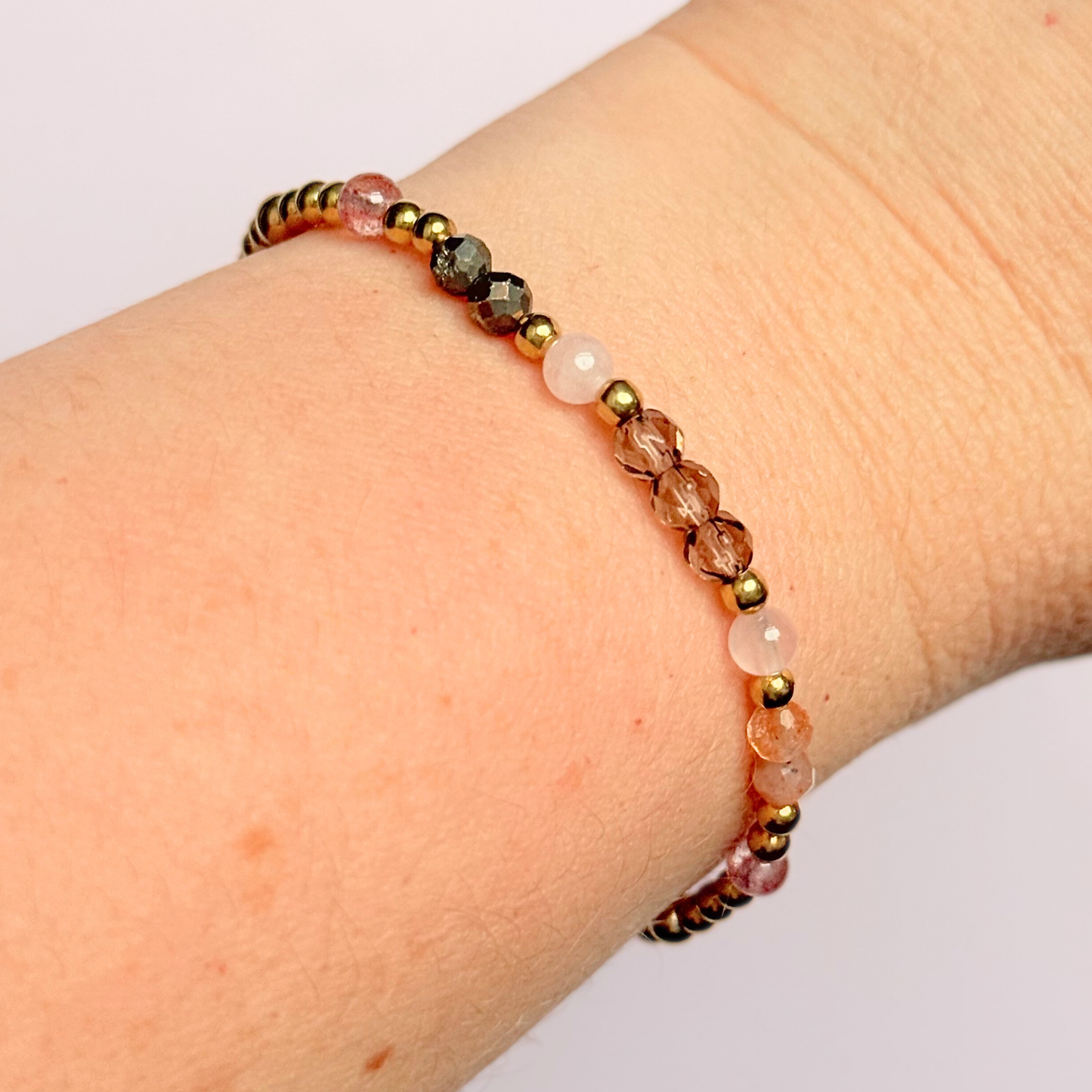 Fireside Glow inspired Winter crystal bracelet