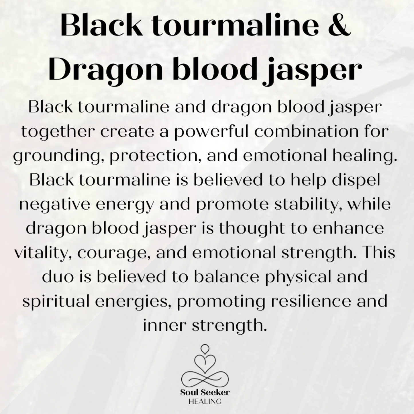 Mens dragon blood jasper and black tourmaline bracelet