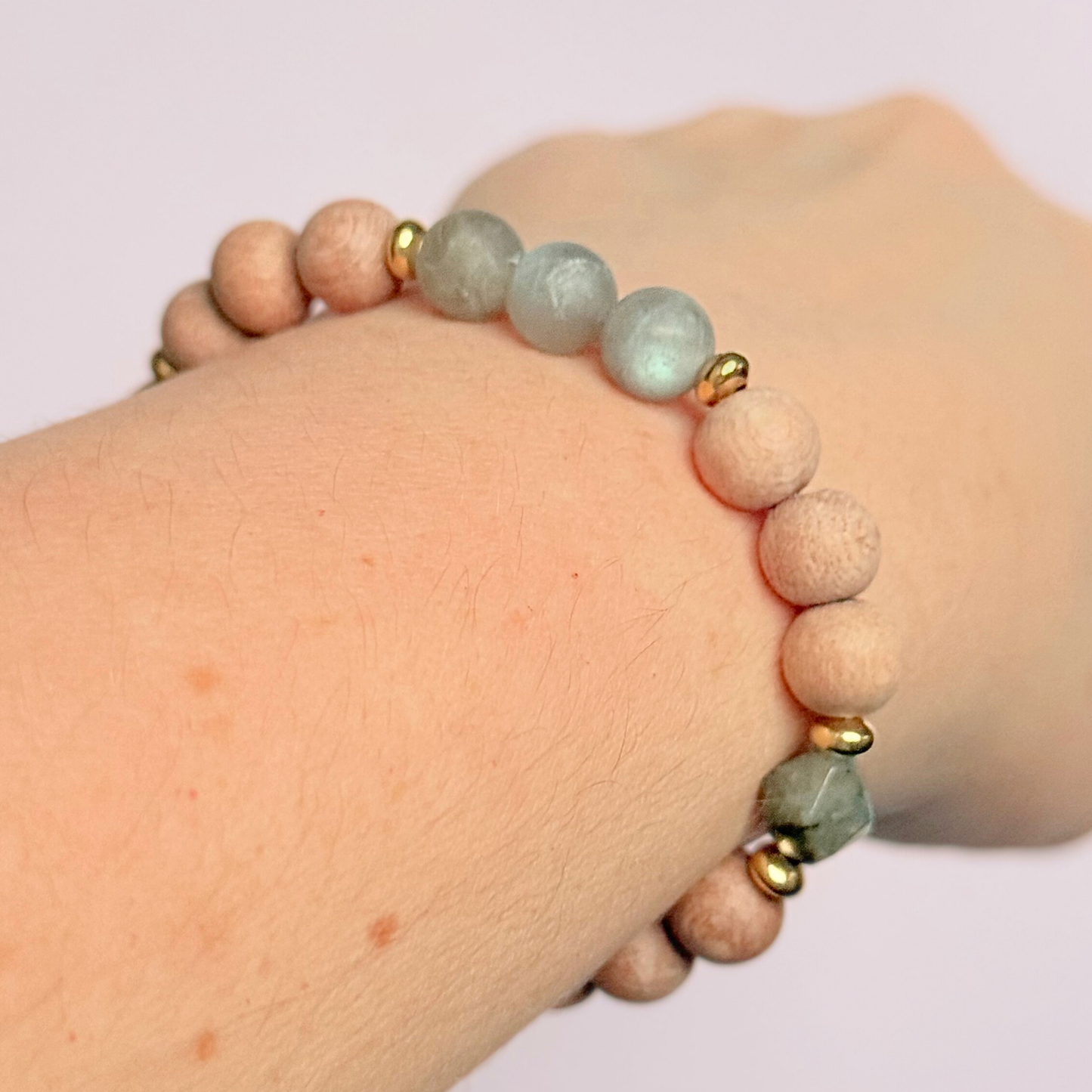 Labradorite essential oil aromatherapy diffuser bracelet