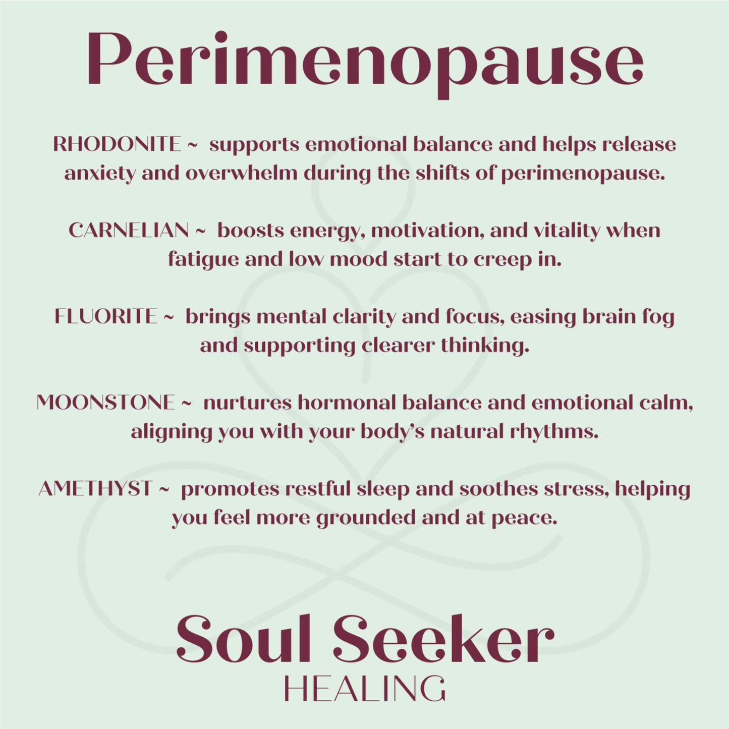 perimenopause crystals, crystals for perimenopause