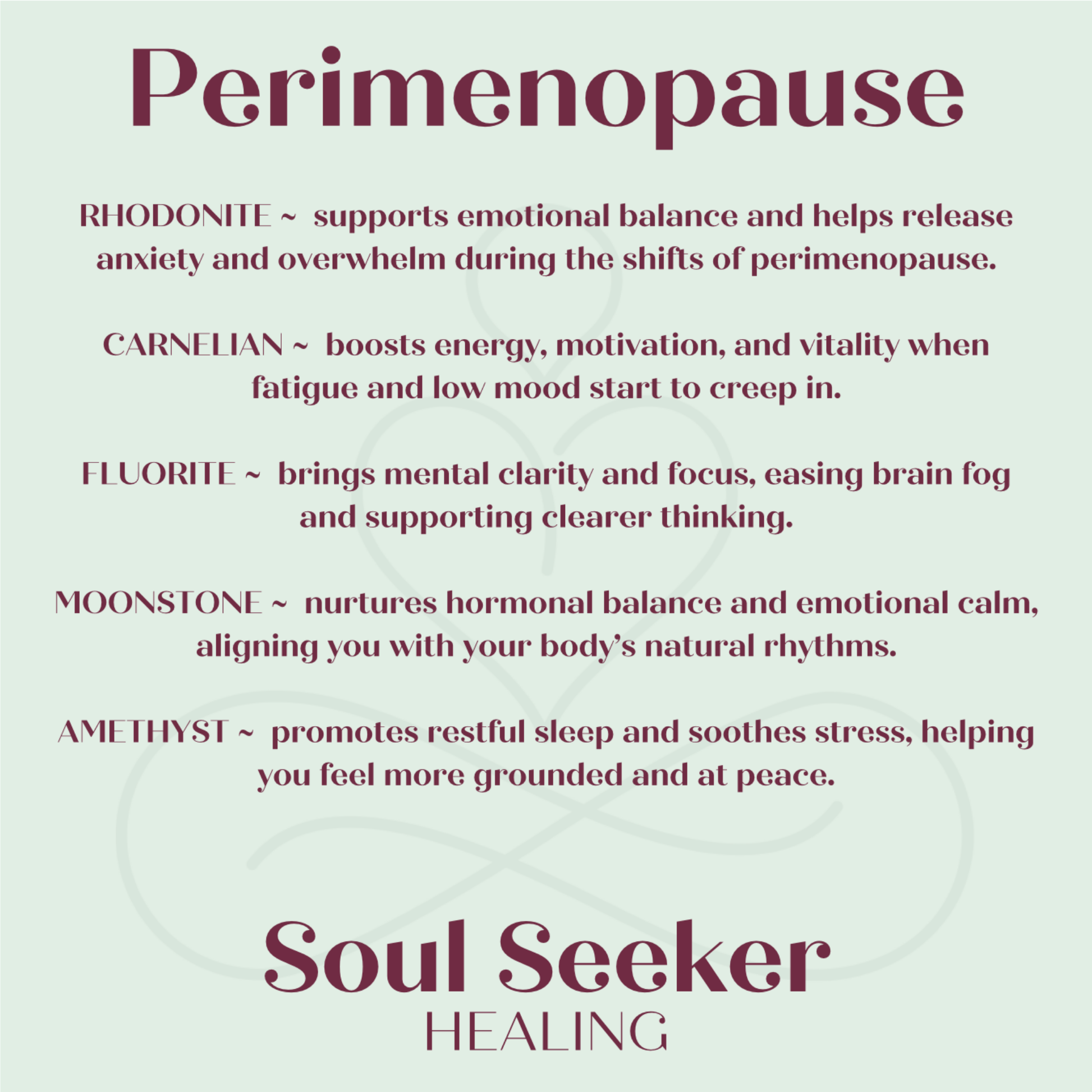 perimenopause crystals, crystals for perimenopause