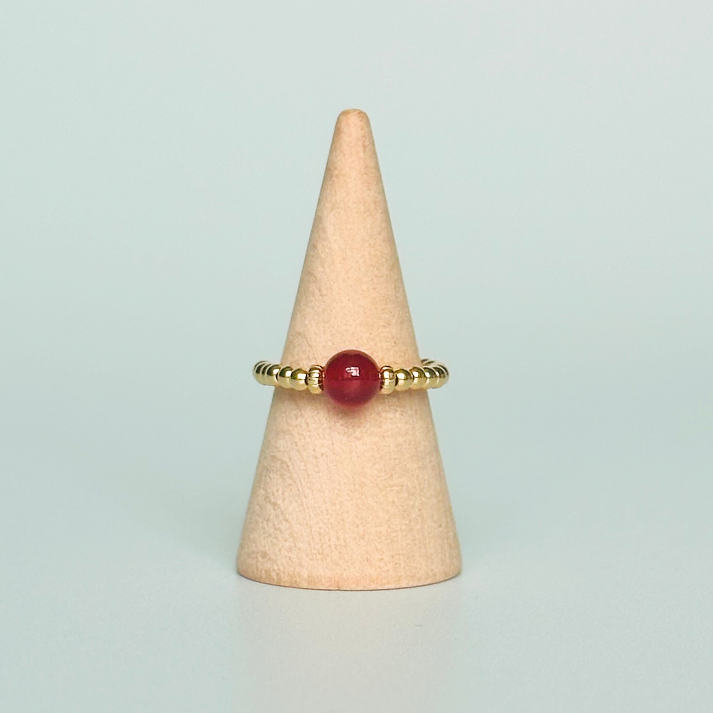 Gold carnelian ring, stretchy gold ring, carnelian ring, july birthstone ring, carnelian ring gold, crystal healing ring