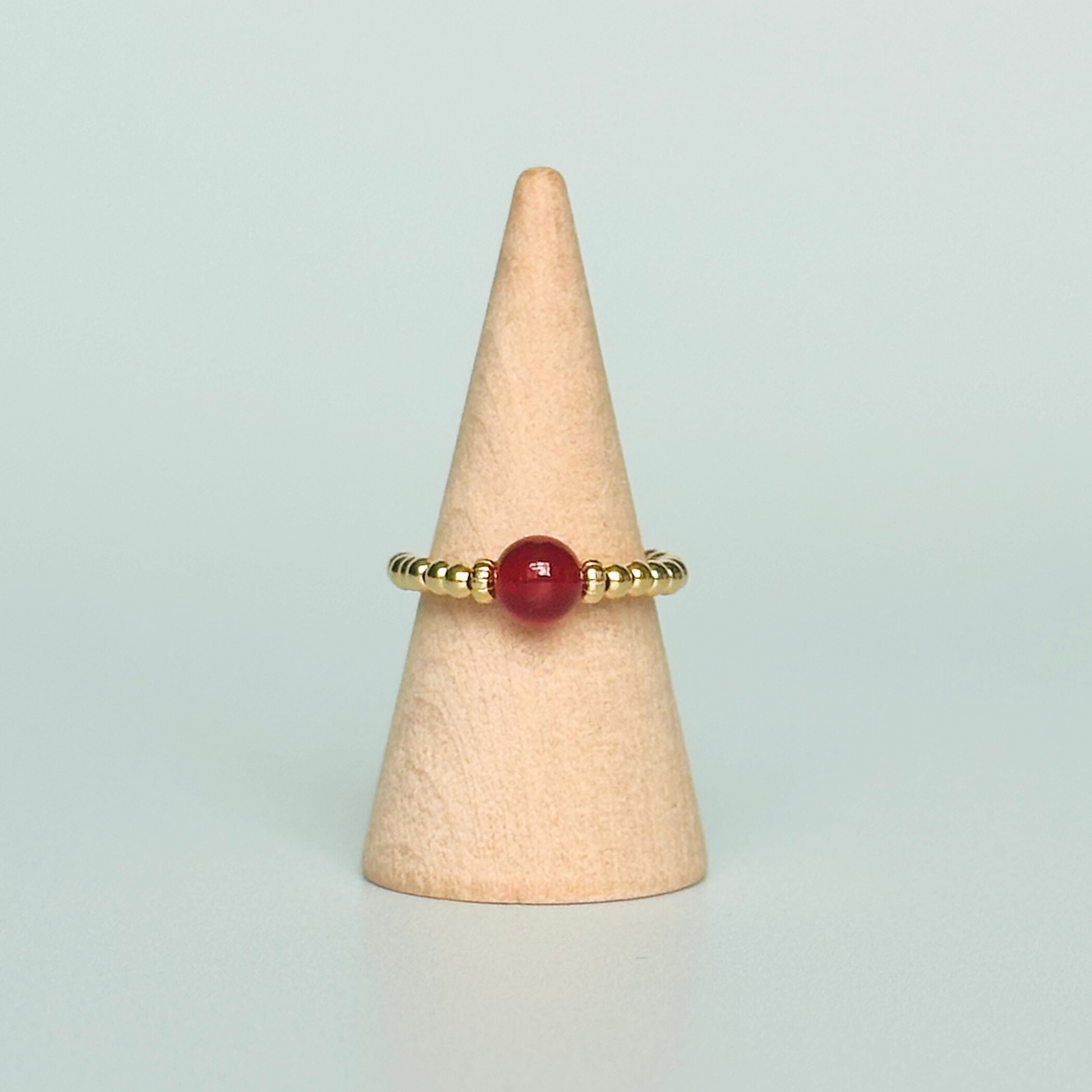 Gold carnelian ring, stretchy gold ring, carnelian ring, july birthstone ring, carnelian ring gold, crystal healing ring