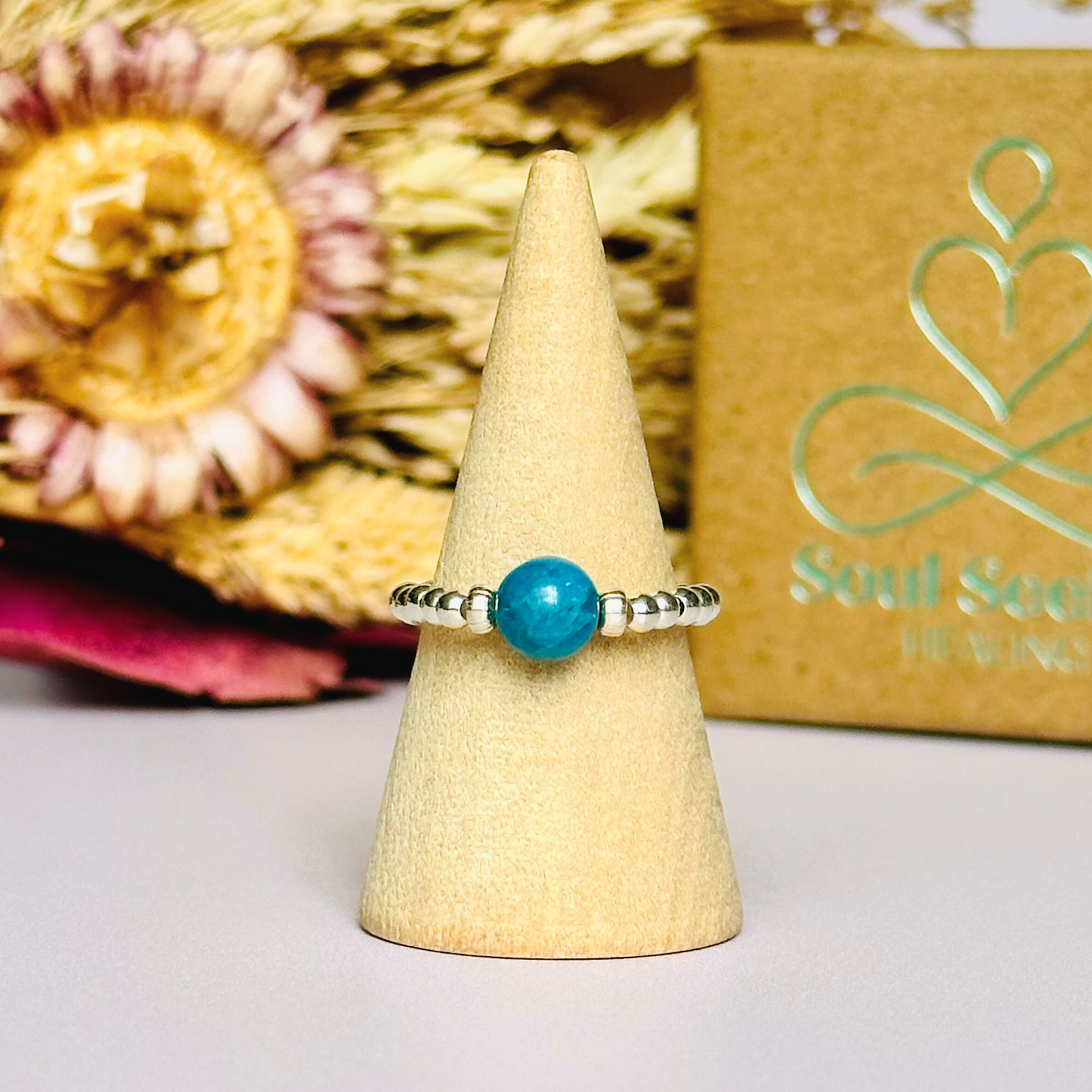 apatite ring, apatite silver ring, apatite ring silver, sterling silver apatite ring, crystal healing ring, stretch ring, elastic ring