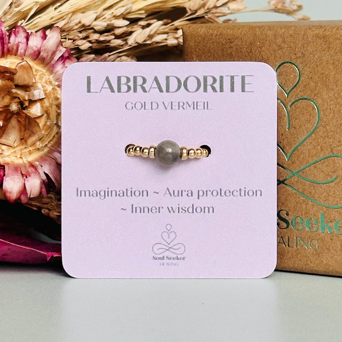 Labradorite gold vermeil ring