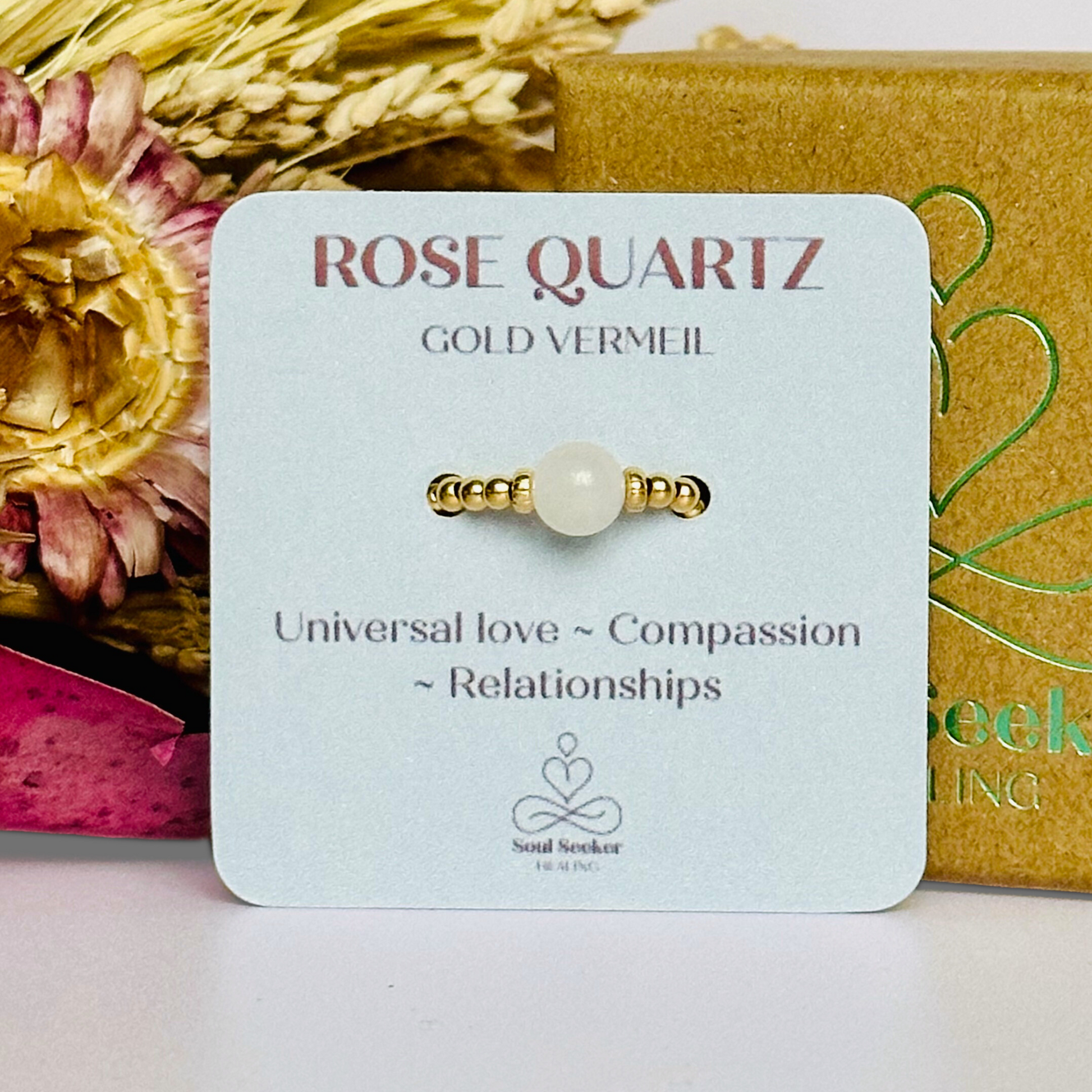 rose quartz ring, gold rose quartz ring, rose quartz ring gold, stretchy crystal ring, rose quartz jewellery, elasticated rose quartz ring