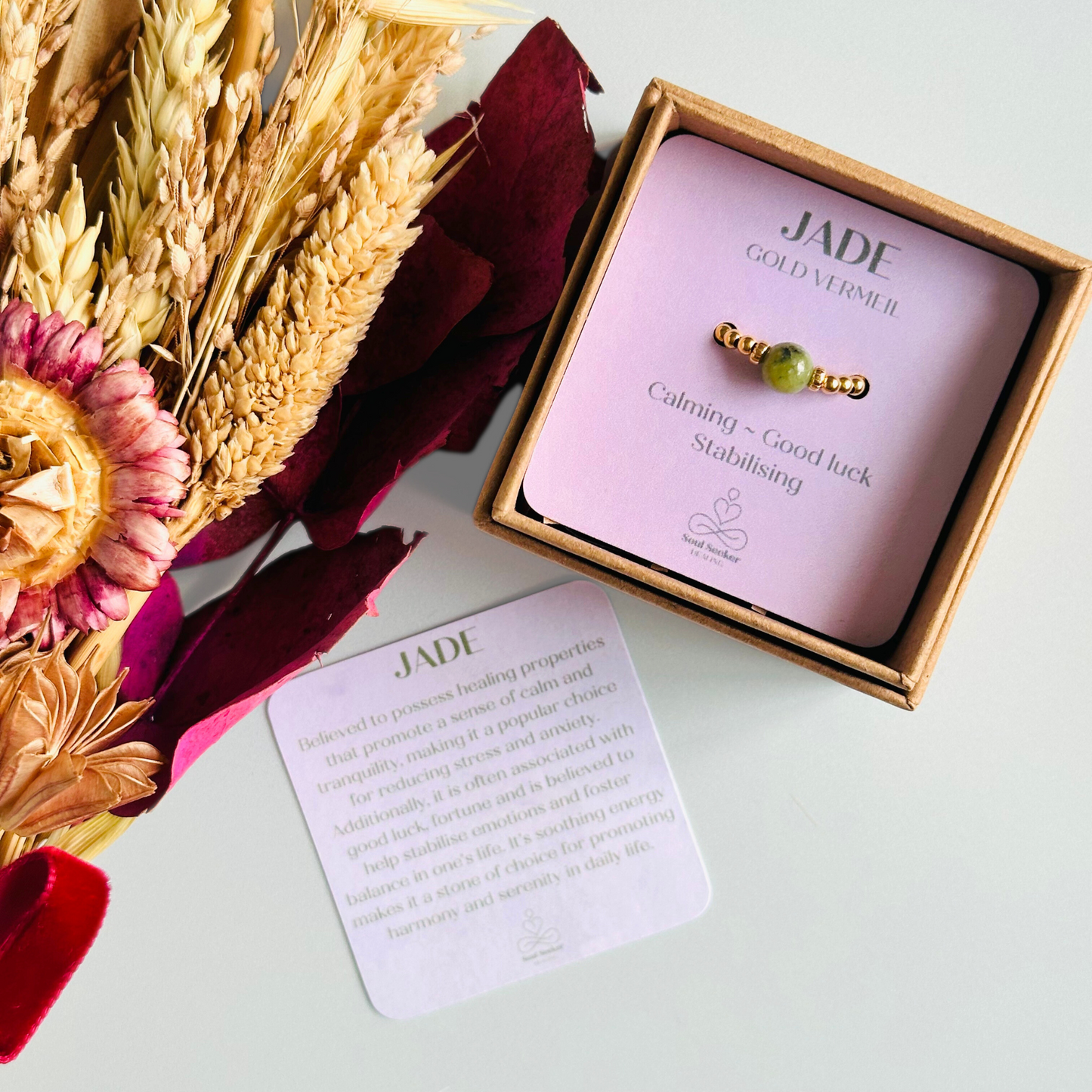 Jade ring, jade gold ring, gold jade ring, gold vermeil jade ring, natural jade ring, crystal healing ring, stretch ring, elastic ring