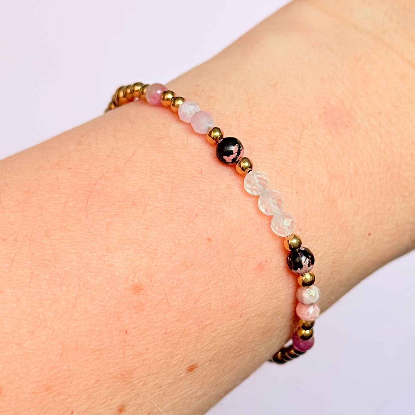 Gold vermeil crystal self love bracelet