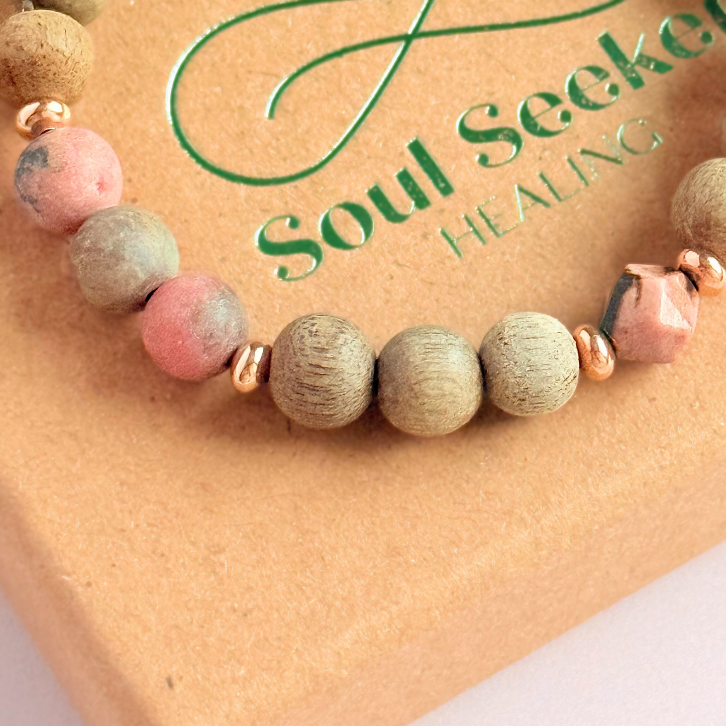 Rhodonite essential oil aromatherapy diffuser bracelet