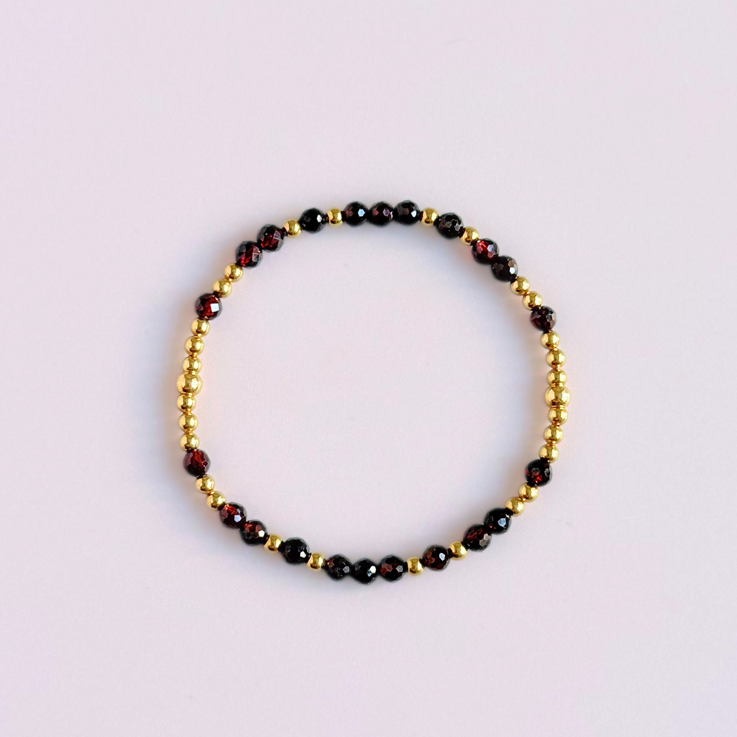 Gold Vermeil Garnet January Birthstone Bracelet