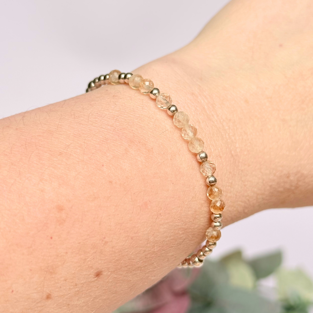 Sterling Silver Citrine November Birthstone Bracelet