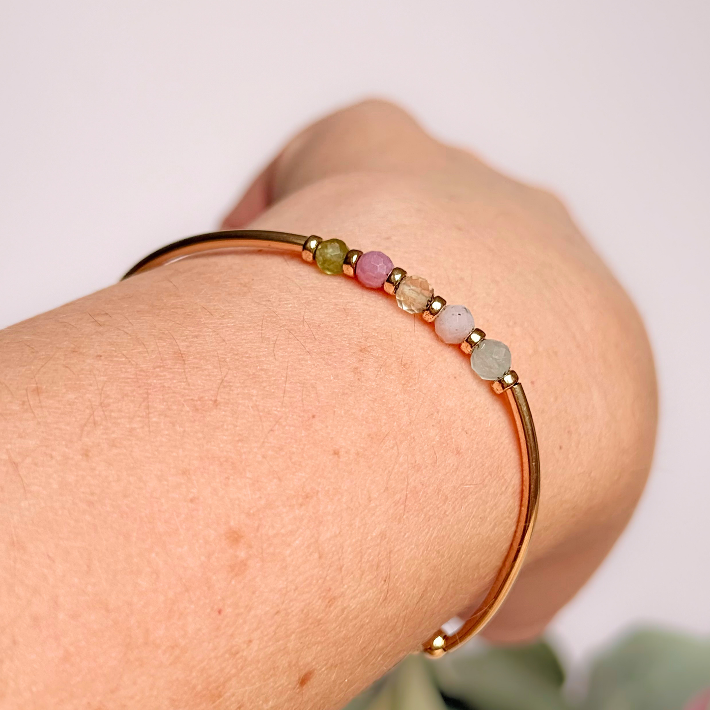 Personalised Custom Family Birthstone Gold Filled Crystal Bracelet