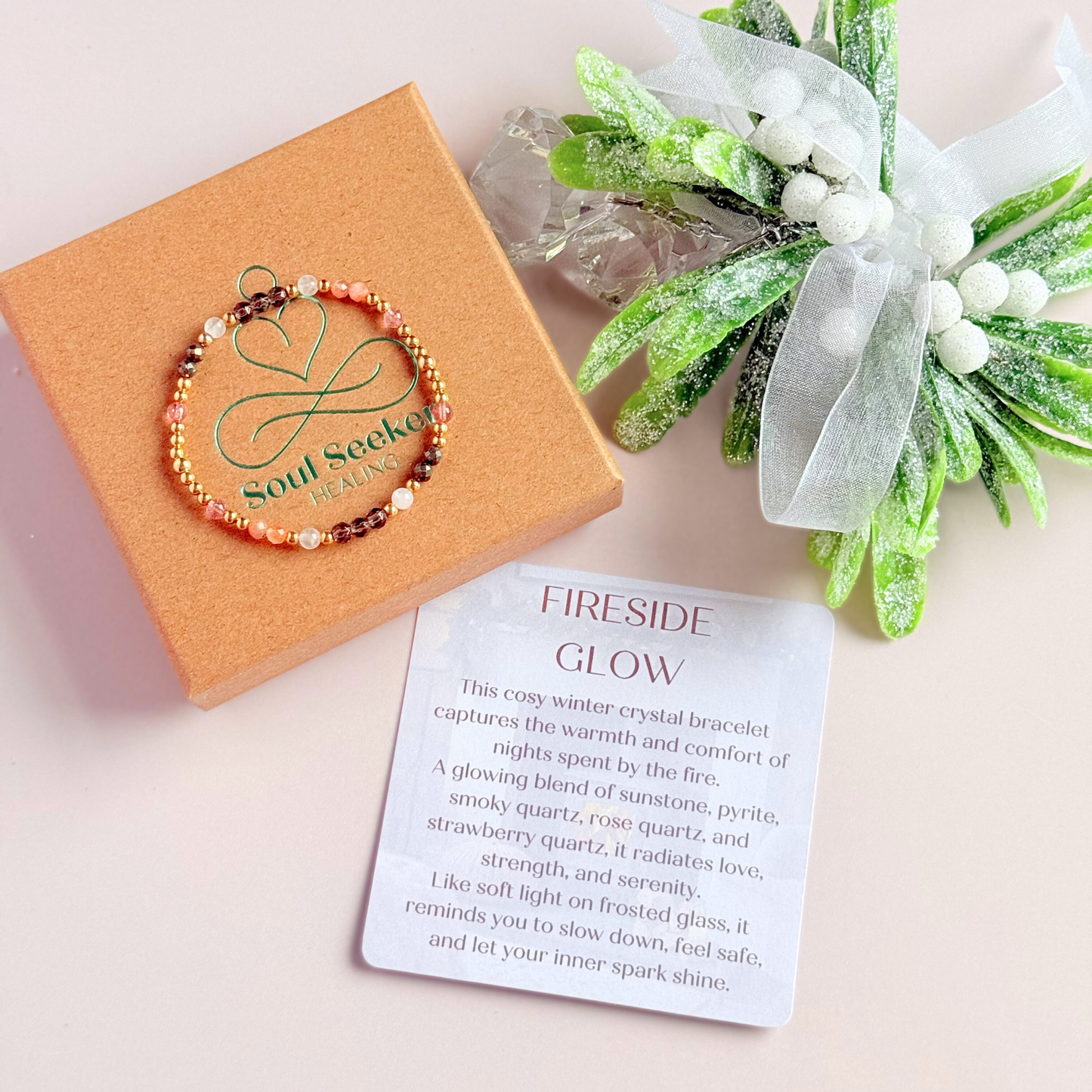 Fireside Glow inspired Winter crystal bracelet