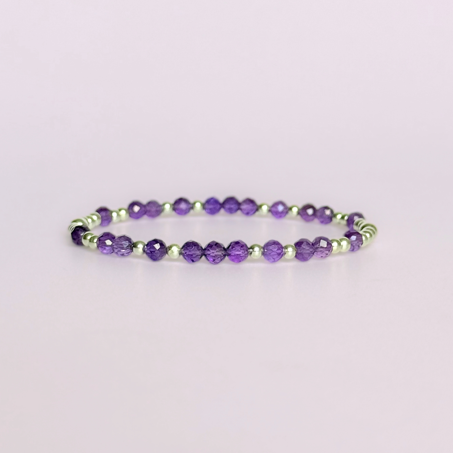 Sterling Silver Amethyst February Birthstone Bracelet