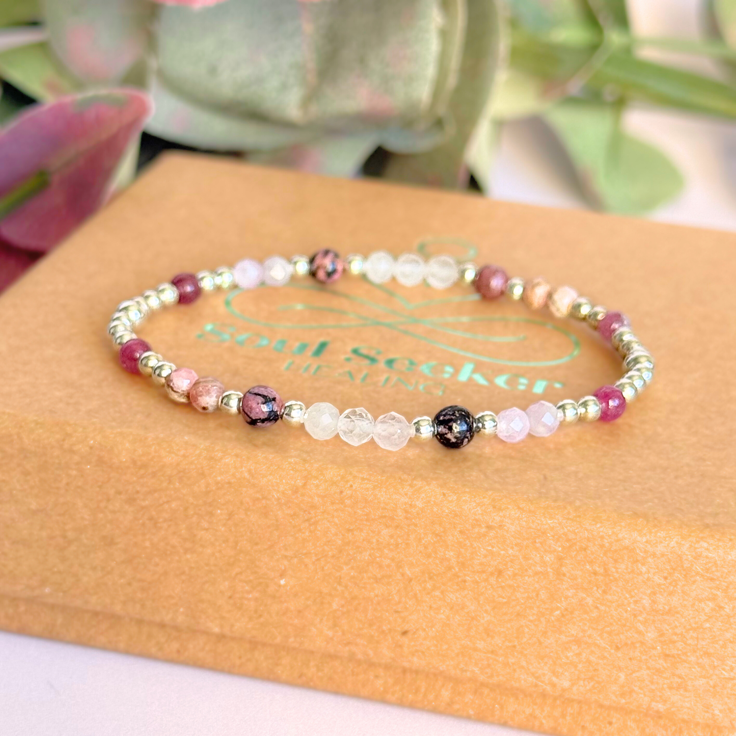 Sterling silver crystal self love bracelet