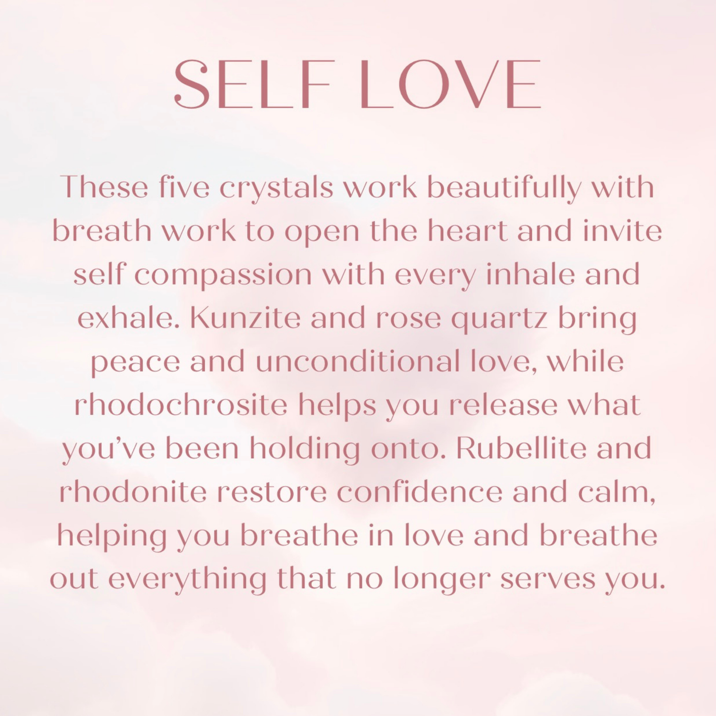Self Love 4-4-4 breath work beads. Crystal breathing keyring