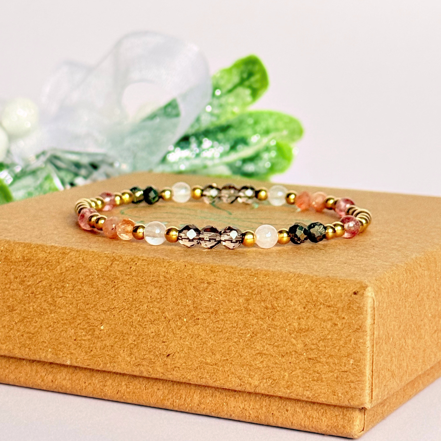 Fireside Glow inspired Winter crystal bracelet