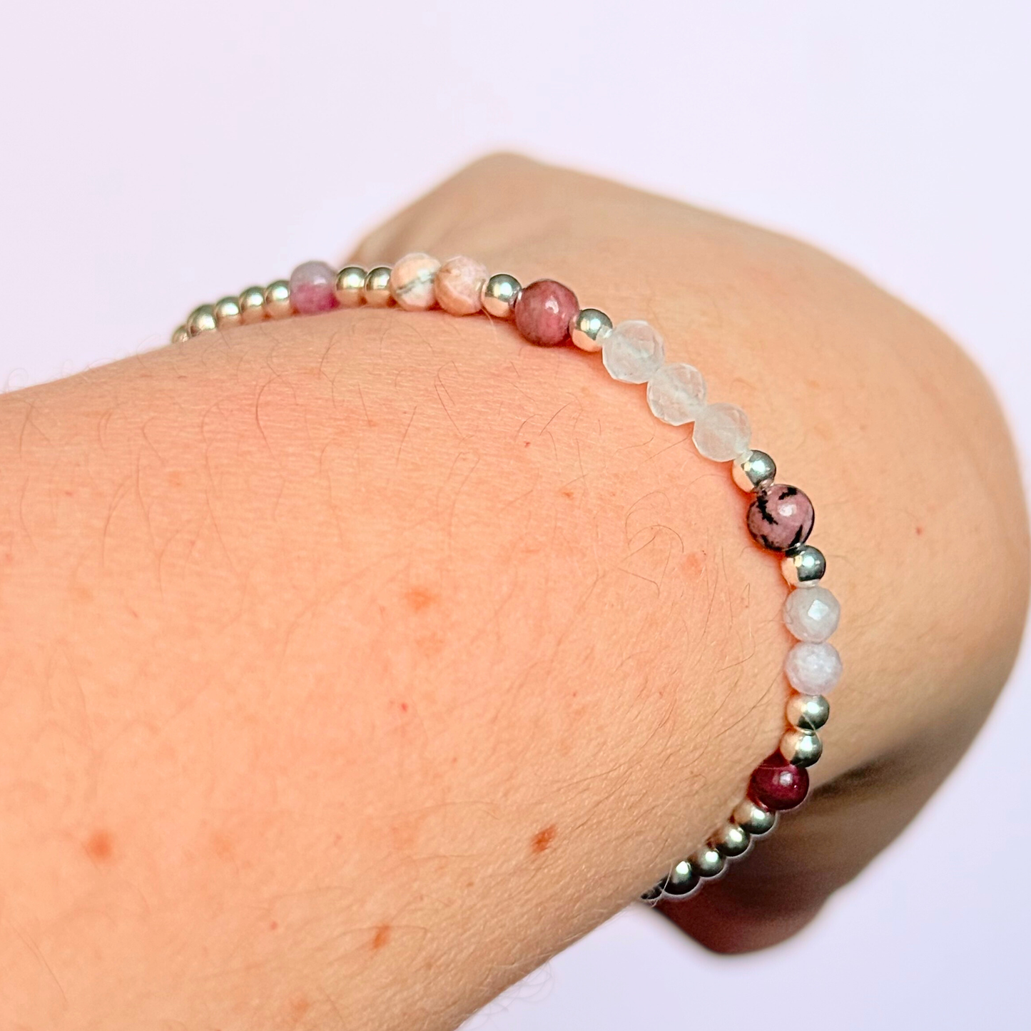 Sterling silver crystal self love bracelet