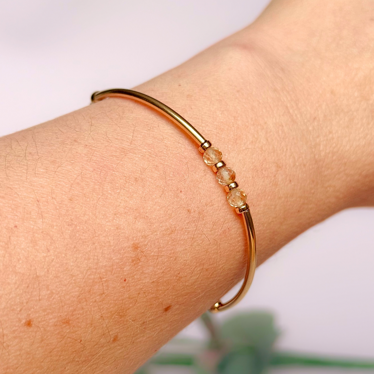 November Birthstone Milestone Birthday Gold Filled Citrine Bracelet