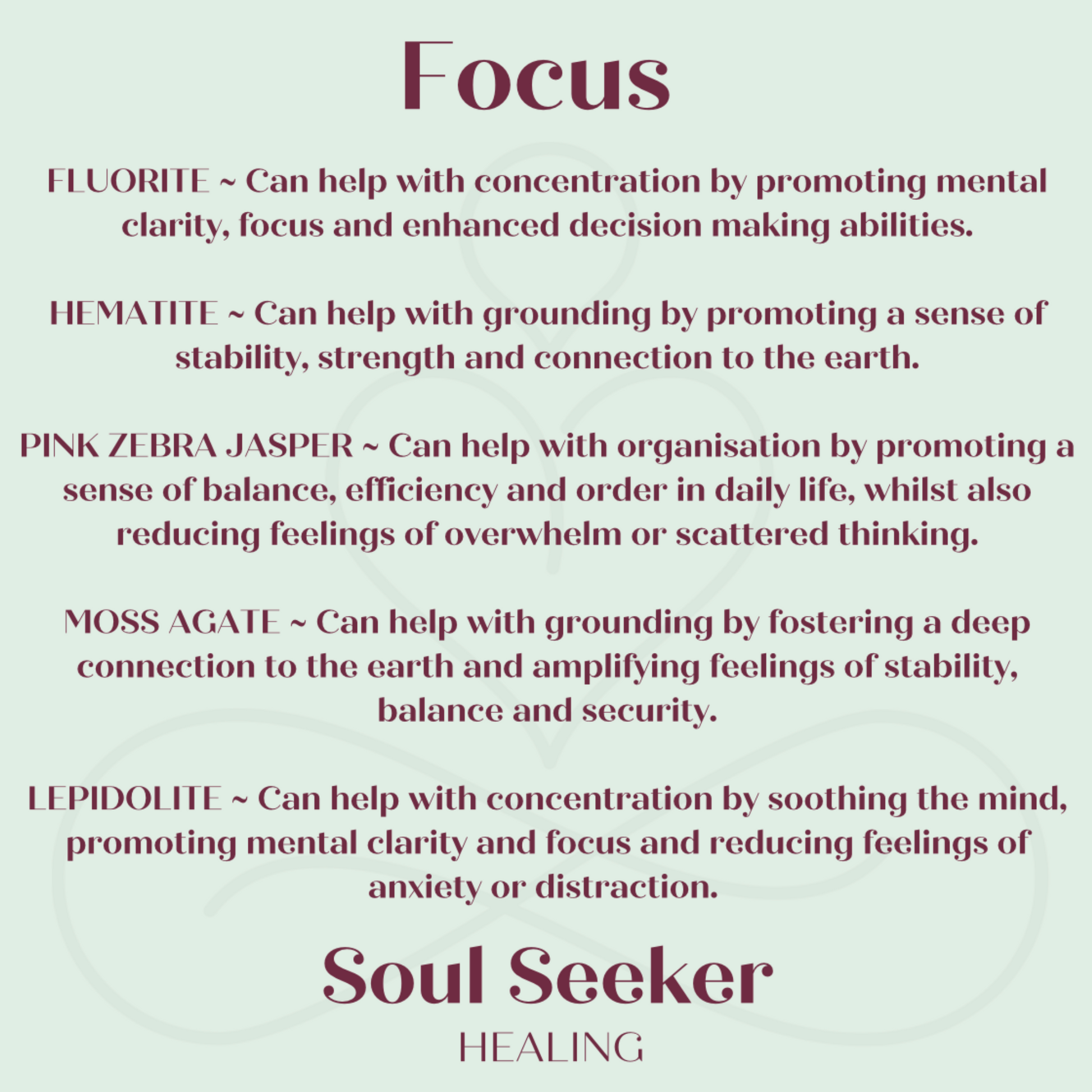 Crystals for focus, adhd crystals, brain fog crystals 