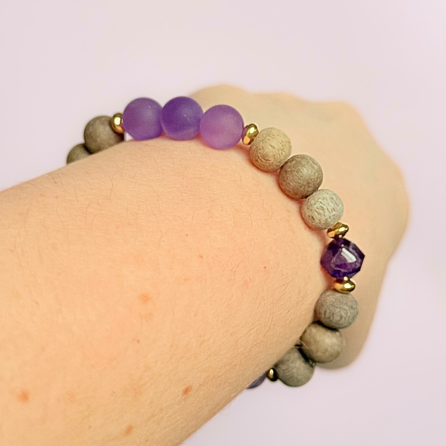 Amethyst essential oil aromatherapy diffuser bracelet