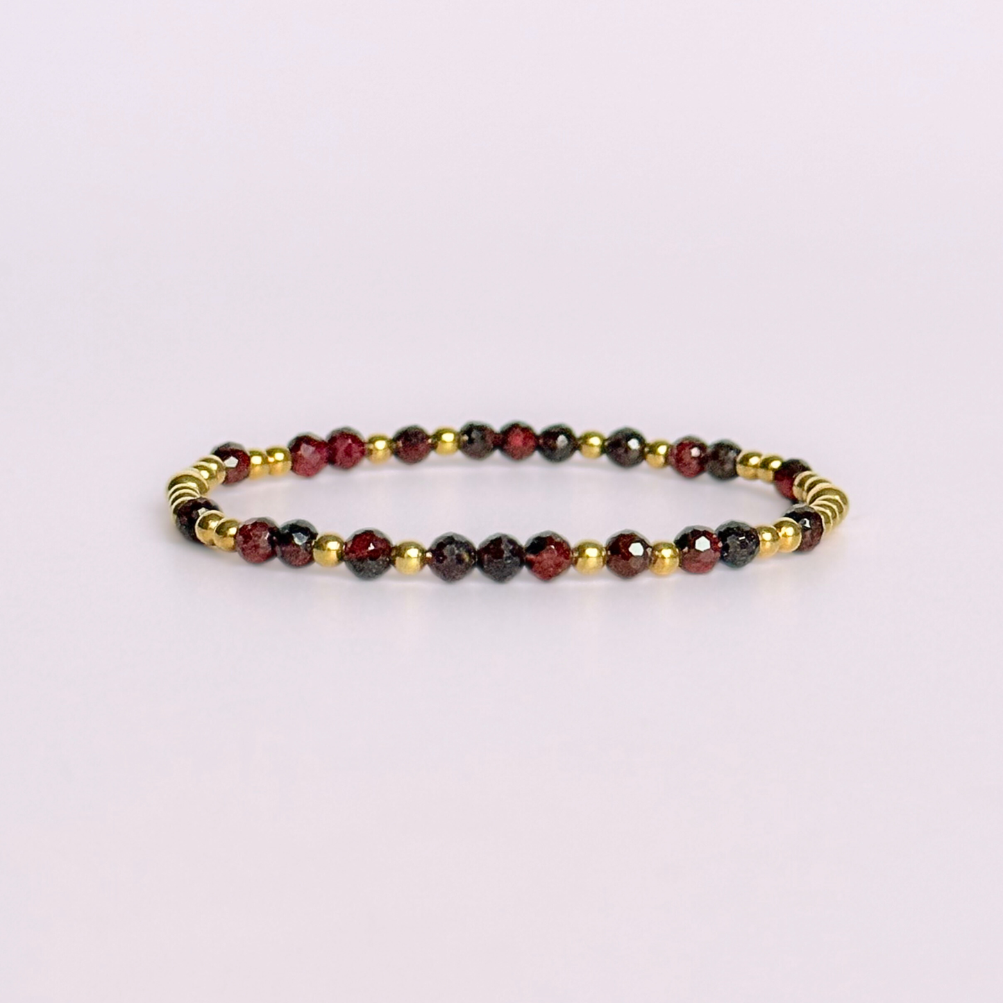 Gold Vermeil Garnet January Birthstone Bracelet