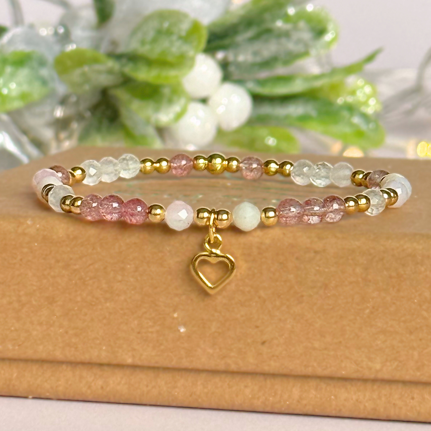 ‘In My Soft Girl Era’ heart charm crystal bracelet