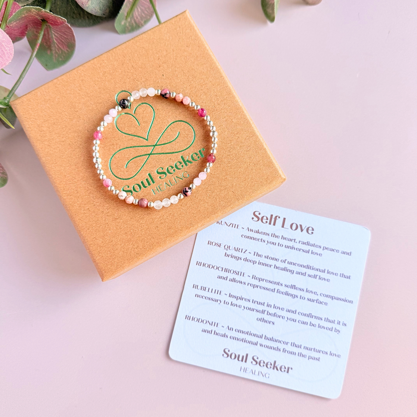 Sterling silver crystal self love bracelet