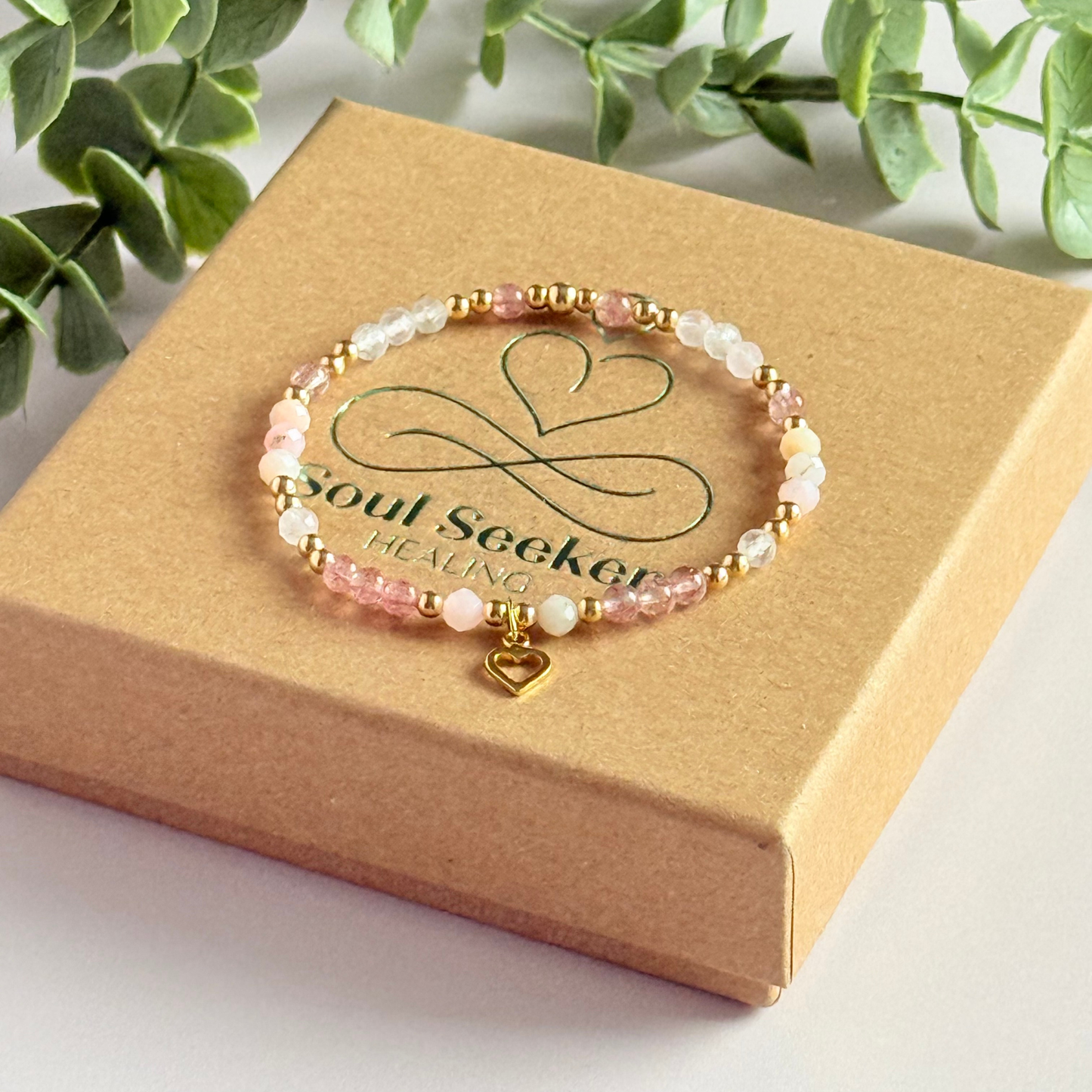 ‘In My Soft Girl Era’ heart charm crystal bracelet