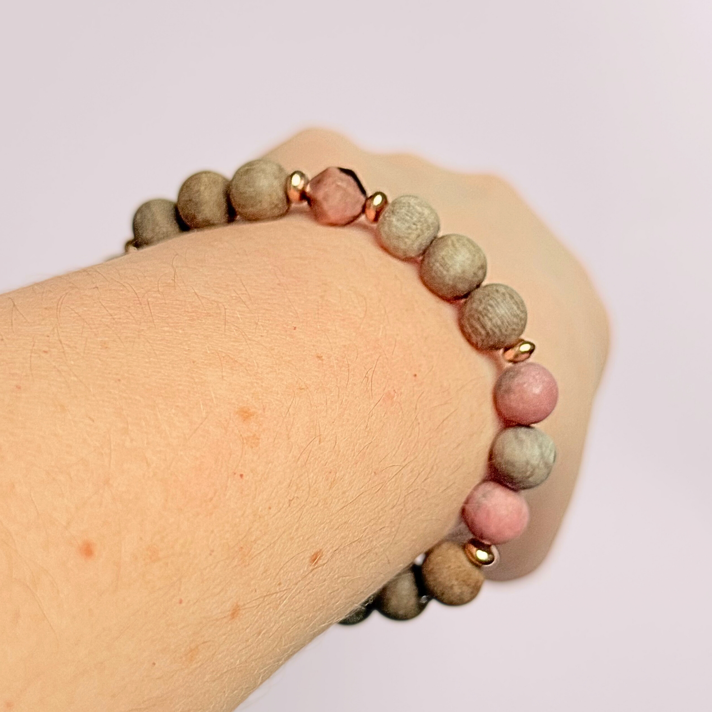 Rhodonite essential oil aromatherapy diffuser bracelet