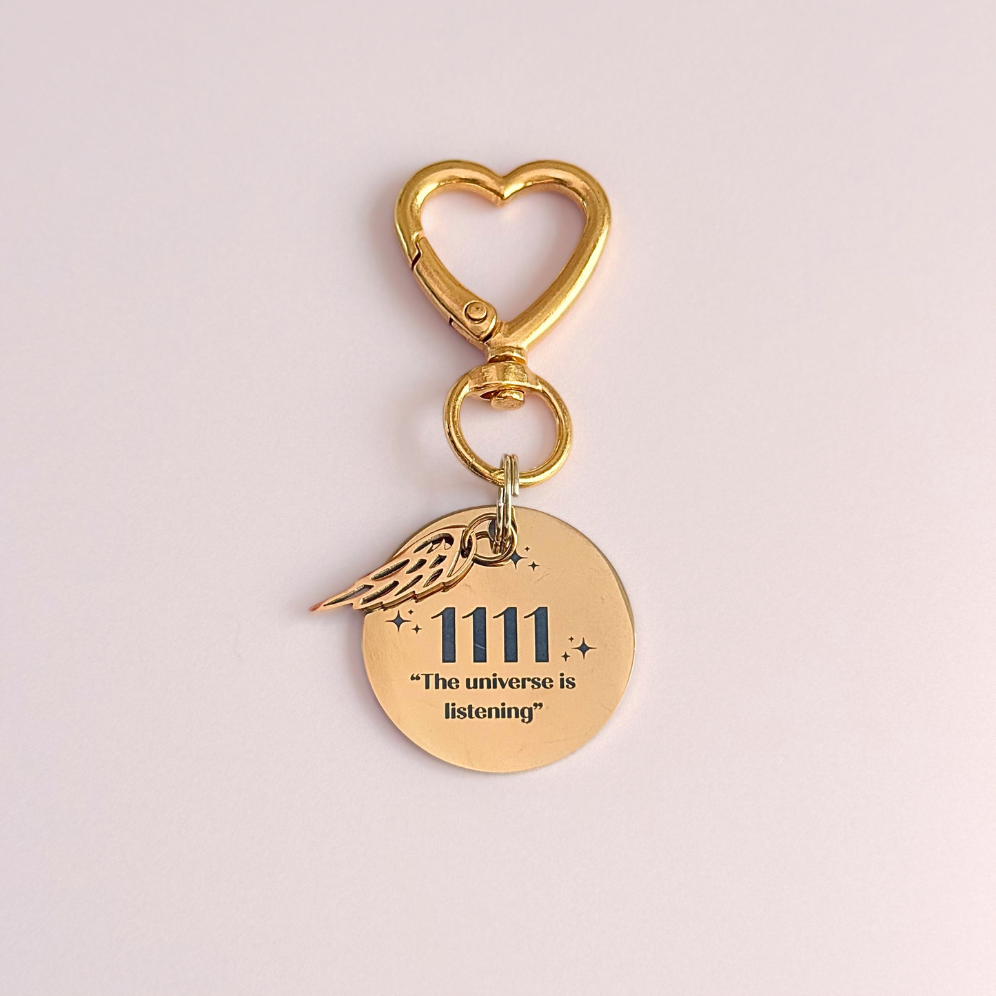 1111 Angel Number Keyring / Bag Charm With Optional Crystal