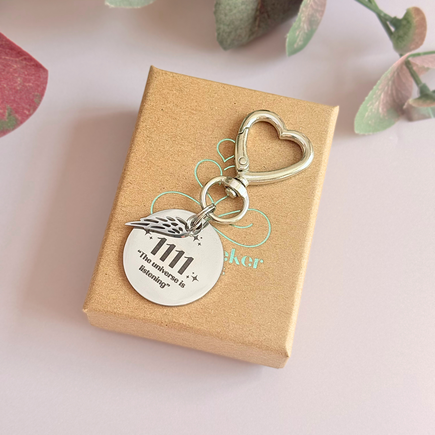 1111 Angel Number Keyring / Bag Charm With Optional Crystal