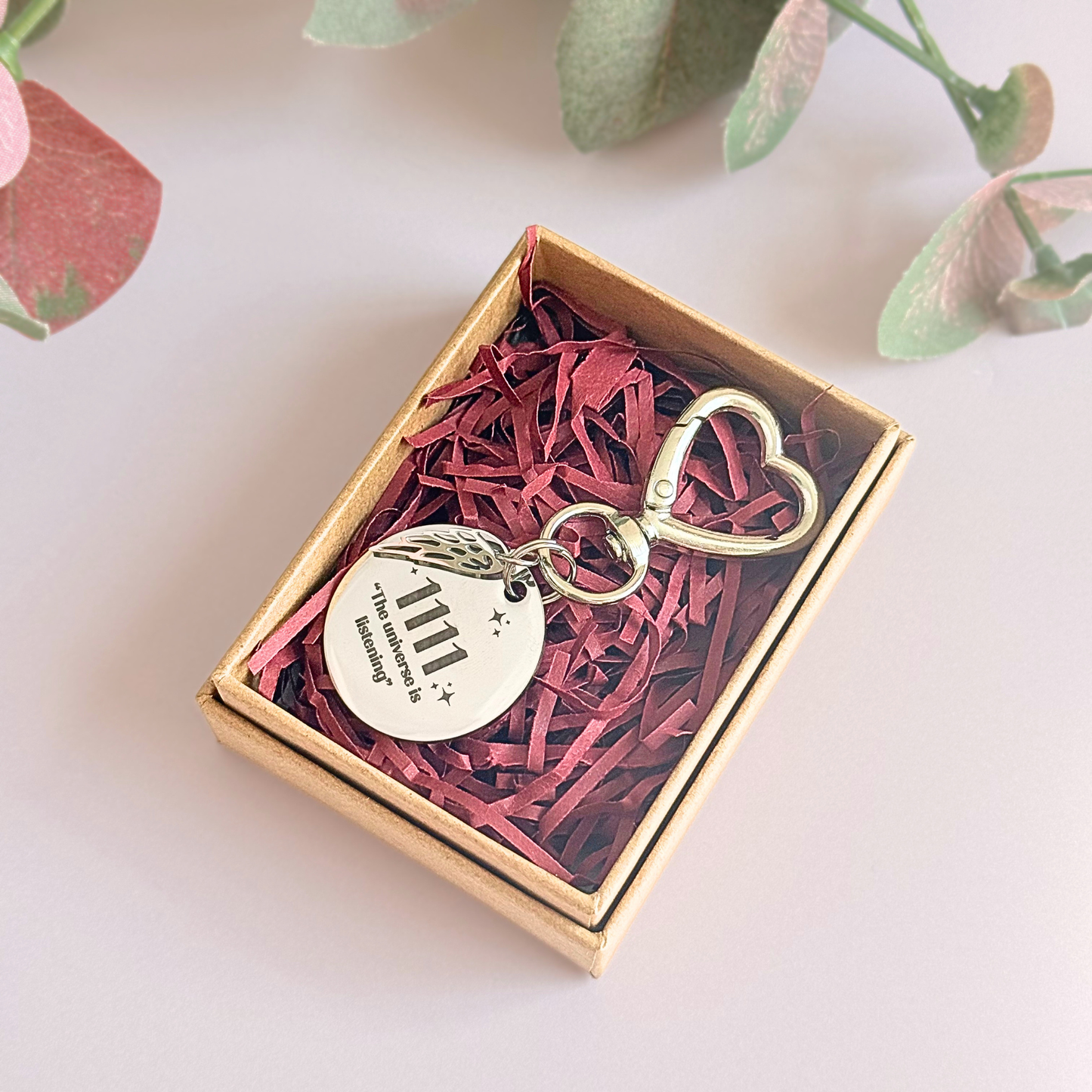 1111 Angel Number Keyring / Bag Charm With Optional Crystal
