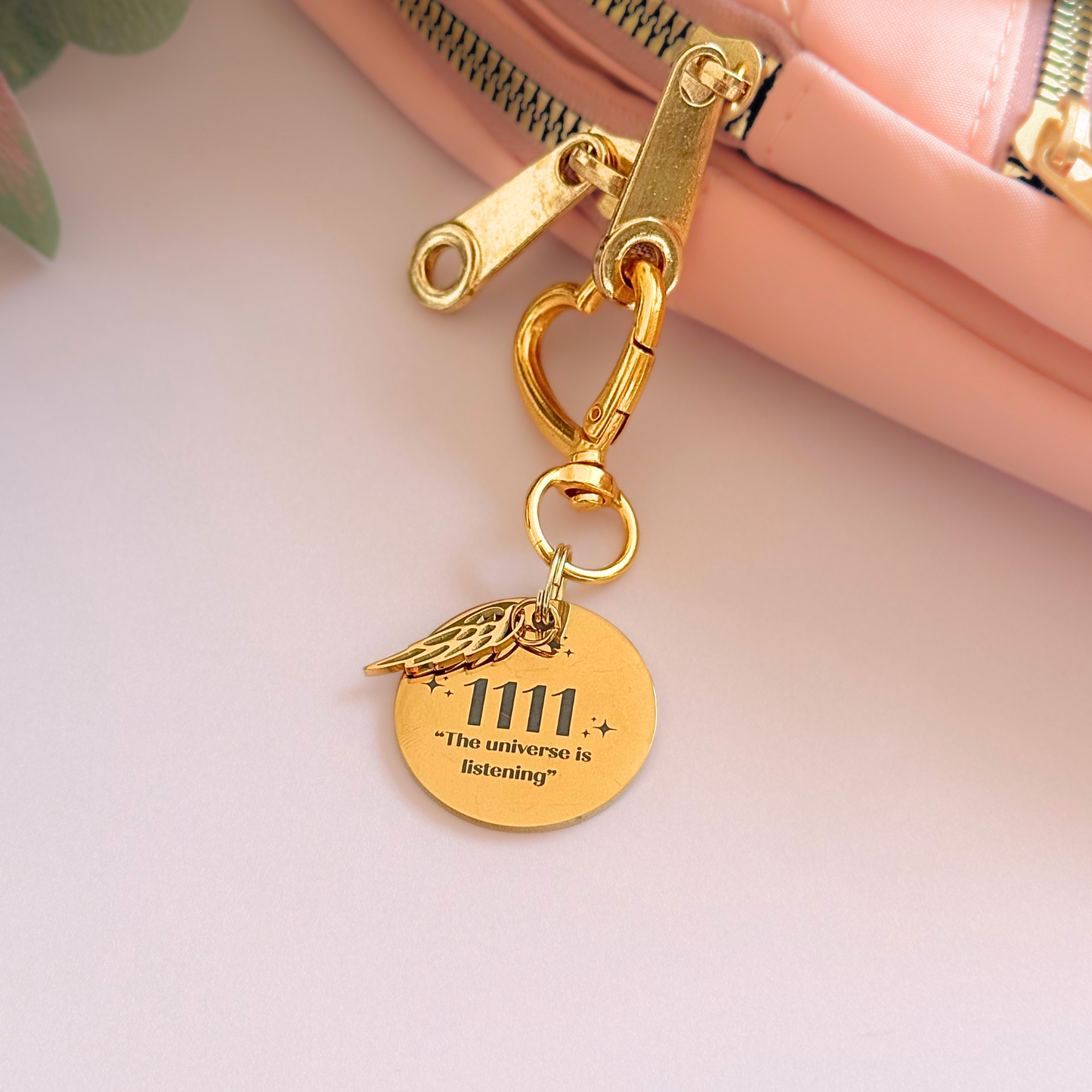 1111 Angel Number Keyring / Bag Charm With Optional Crystal
