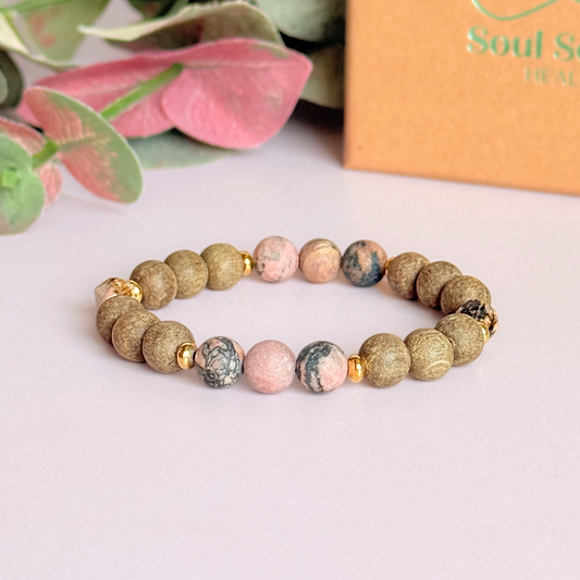 Rhodonite essential oil aromatherapy diffuser bracelet