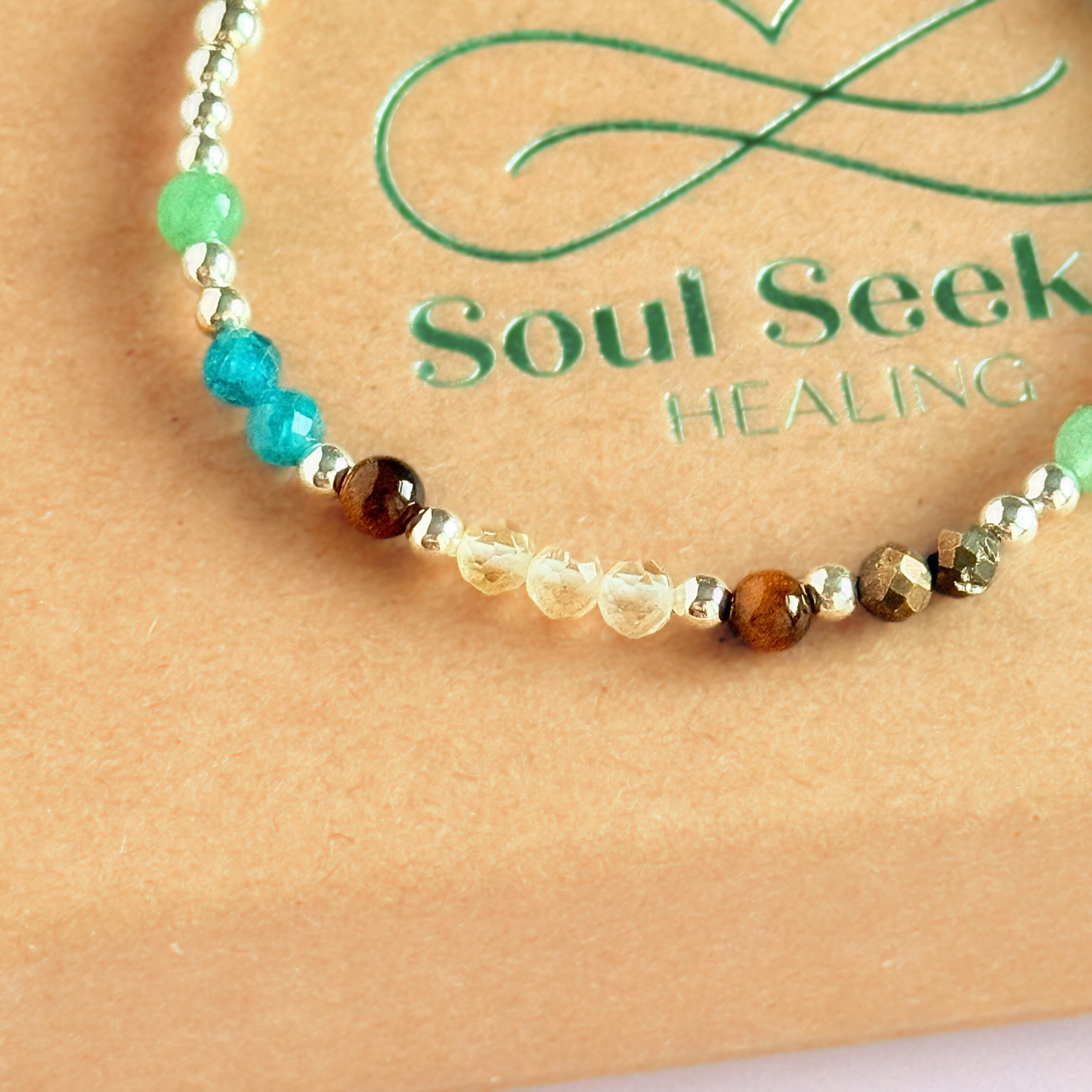 Sterling silver crystal manifestation bracelet