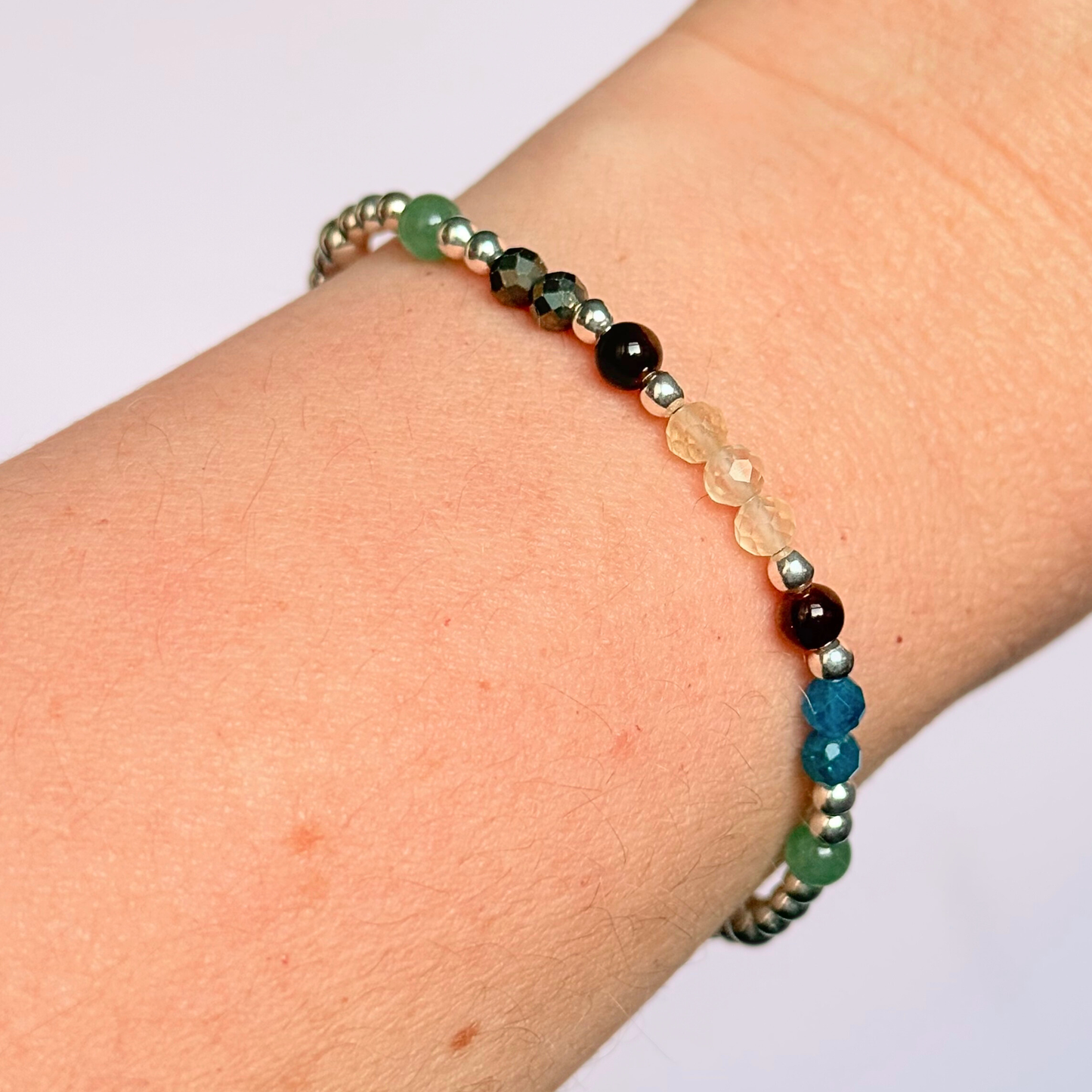 Sterling silver crystal manifestation bracelet