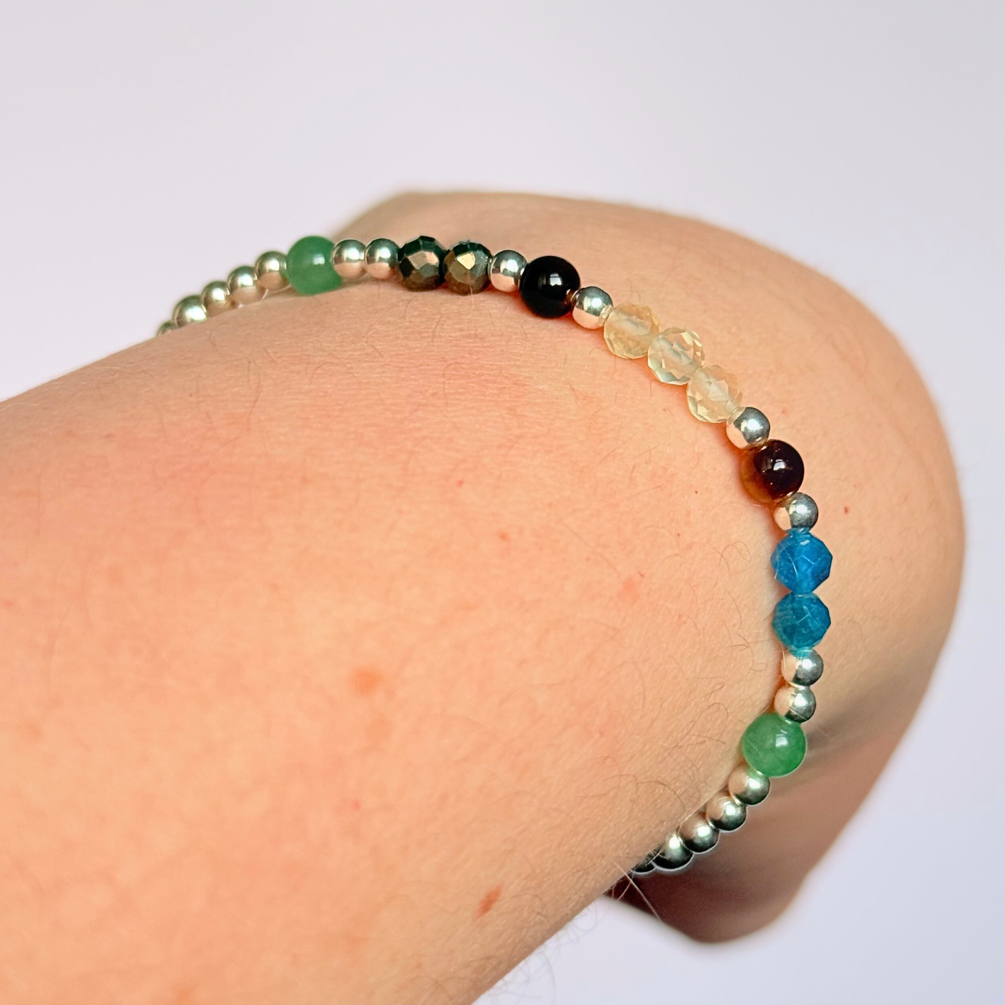 Sterling silver crystal manifestation bracelet