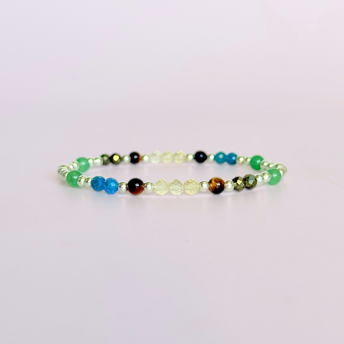 Sterling silver crystal manifestation bracelet